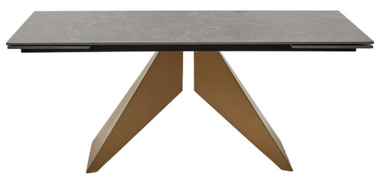 Стол ALES 180 BLACK GRAVE SOLID CERAMIC, керамика / бронзовый