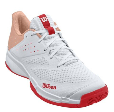 Женские теннисные кроссовки Wilson Kaos Stroke 2.0 - white/peach parfait/infra red - White