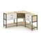 Shelf System Трехсекционный угловой стеллаж двухярусный с ящиками SN.STMU-231 Акация Лорка/Белый/Мет