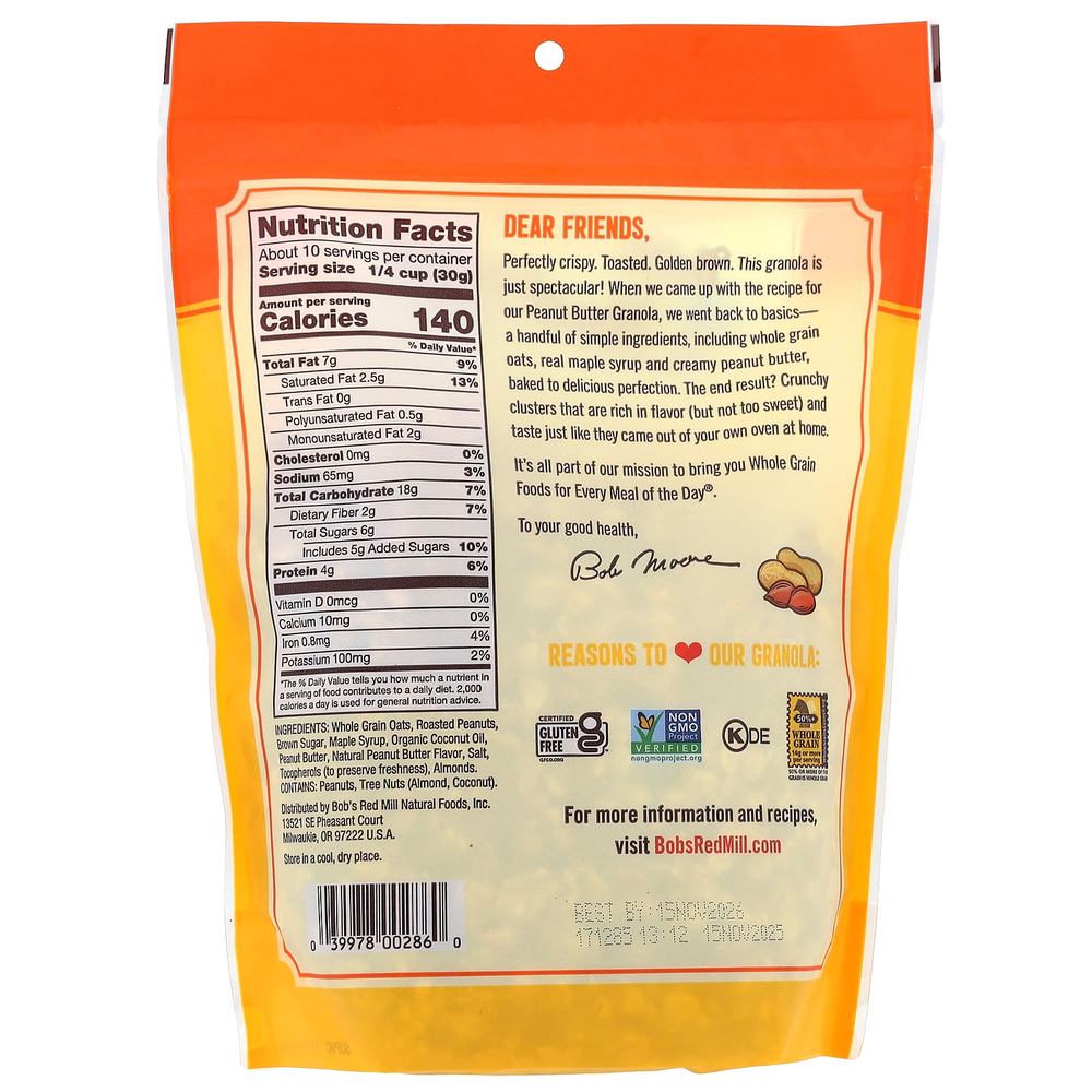 Bob's Red Mill, Homestyle Granola, арахисовая паста, 312 г (11 унций)