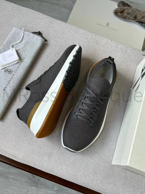 Мужские кроссовки Brunello Cucinelli темно-серого цвета