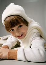6092-02 Шапка вязаная с отворотом (экрю)