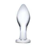 Прозрачная округлая анальная пробка Classic Glass Butt Plug - 11 см.