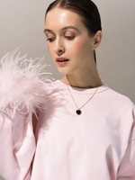 Колье "Lovely" с черным агатом Gold