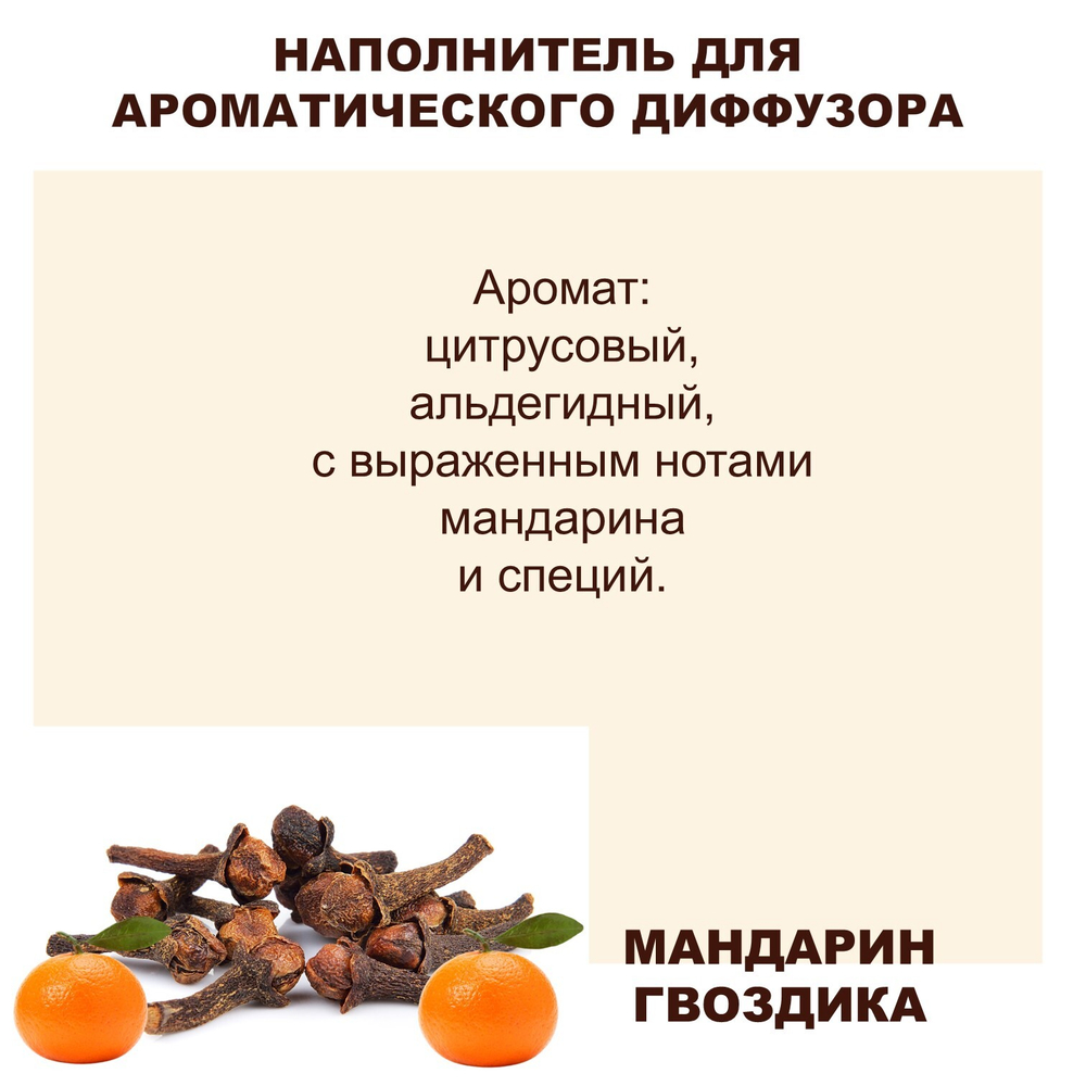МАНДАРИН И ГВОЗДИКА - Наполнитель для ароматического диффузора