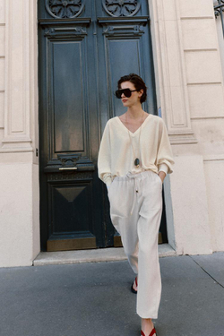 ZARA БРЮКИ С ЭЛАСТИЧНЫМ ПОЯСОМ, КАМЕННО-СЕРЫЙ