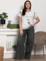 Блуза Алтея (белая/хаки) Б15366-20М LT Collection