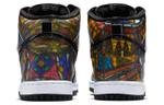 CONCEPTS x Nike Dunk SB "Stained Glass" stained Glass special shoe box joint retro trend high-top sneakers for men and women with the same yellow, red and blue