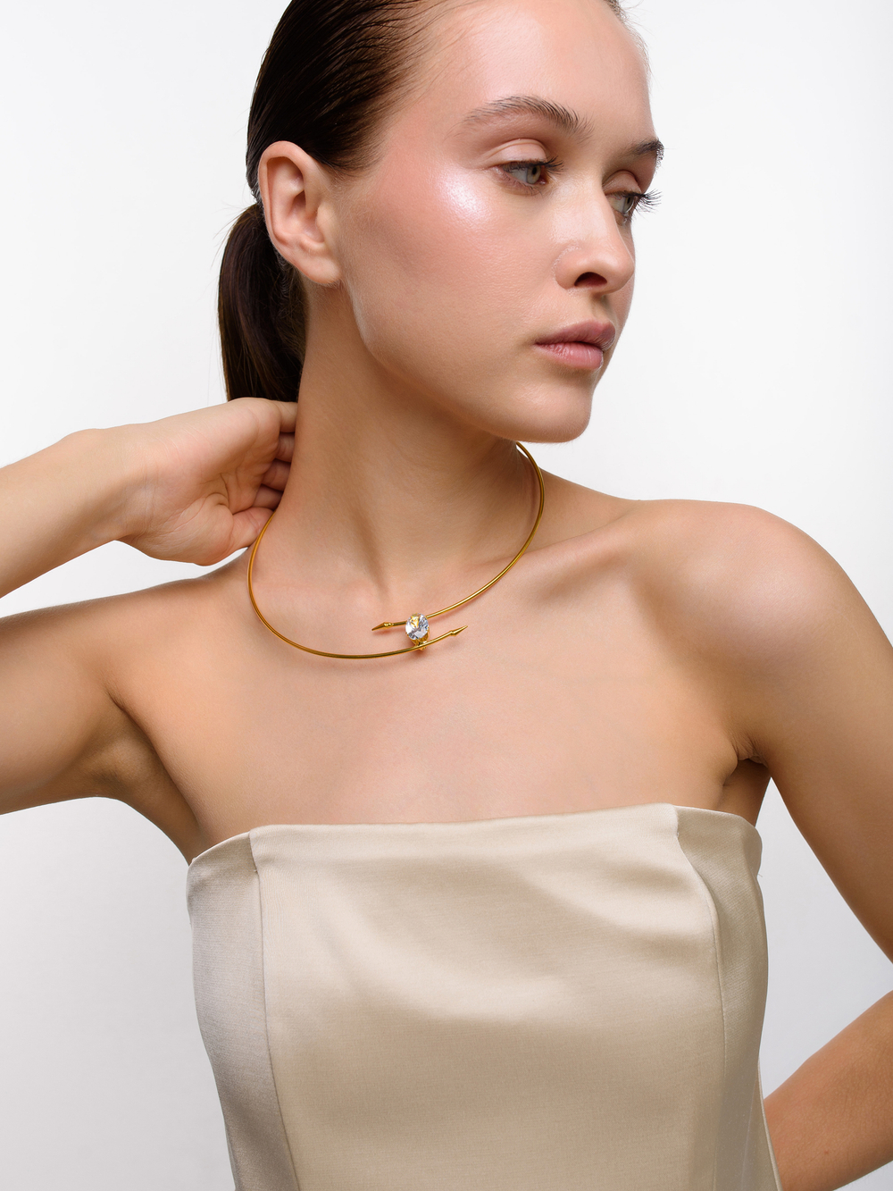 Обруч "Crystal spike" Gold