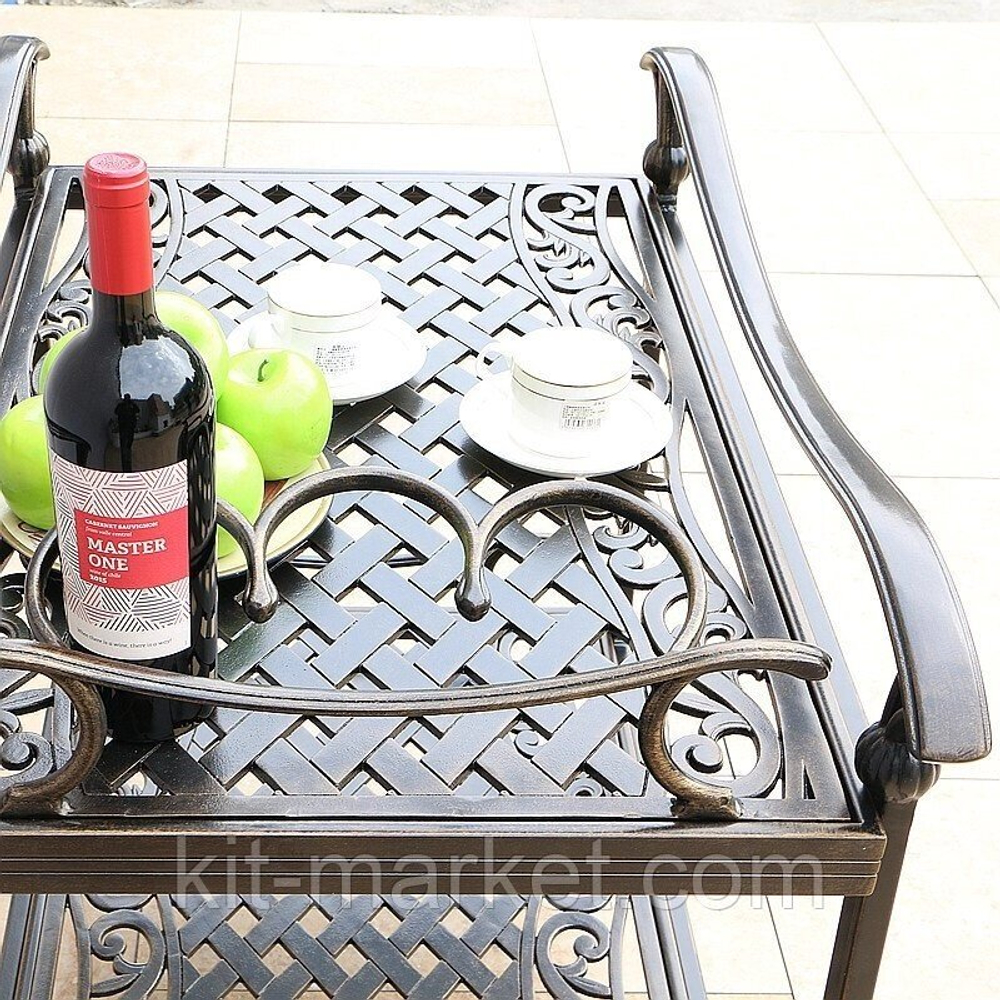 Сервировочный столик Latin из литого алюминия, античная бронза