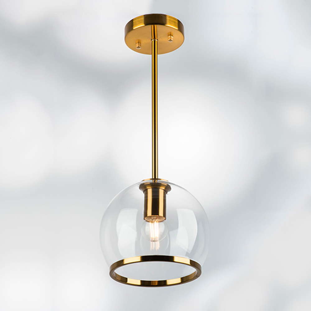 729011 Люстра SFERICO 1х40W E27 ЛАТУНЬ/ПРОЗРАЧНЫЙ