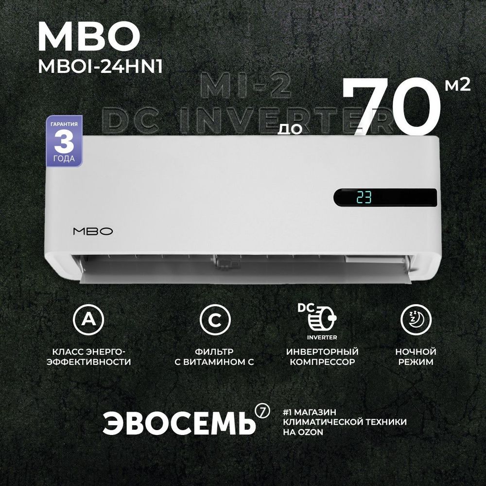 Сплит-система MBO MI-2 DC INVERTER MBOI-07HN1, для помещения до 20 кв.м.