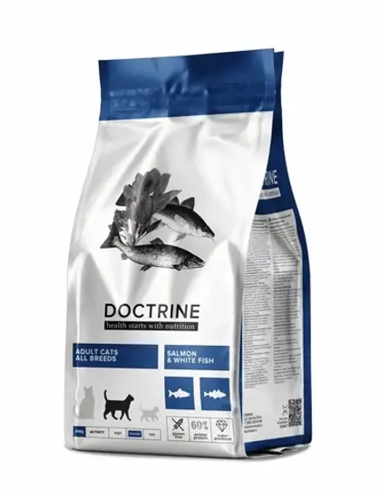 DOCTRINE (Доктрин) Сухой беззерновой корм для кошек, лосось/белая рыба, 800 г