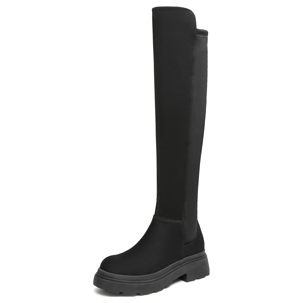 Teenmix Slim Boots, Pre Fall Soft Boots Knee high Boots 4.5cm Women"s Black