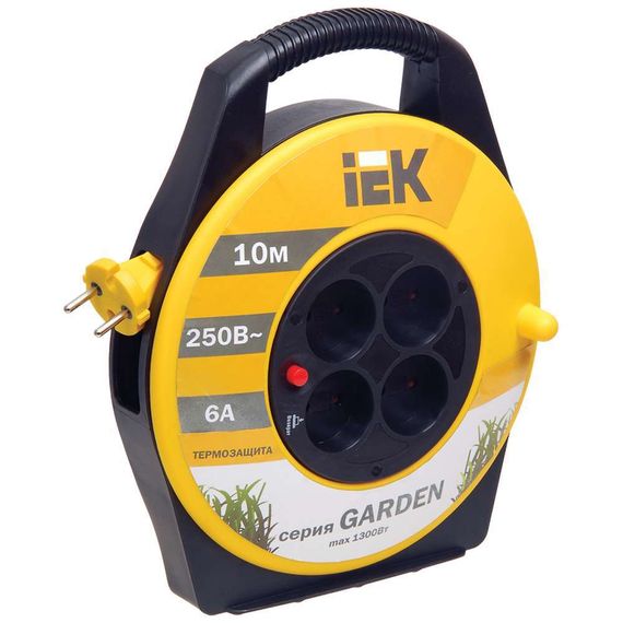 Катушка УК10 с термозащитой 4 места 2P/10м 2х0,75мм2 GARDEN IEK WKP23-06-04-10