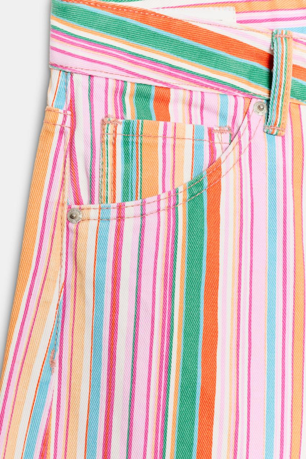 ZARA ПОЛОСАТЫЕ ДЖИНСЫ TRF BAGGY СО СРЕДНЕЙ ПОСАДКОЙ, ПОЛОСКИ