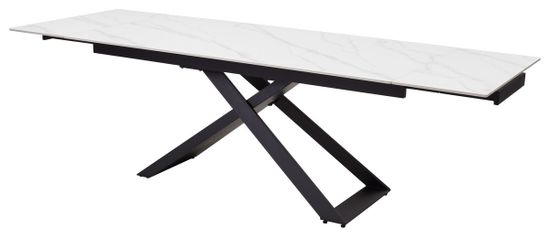 Стол LIVORNO 180 MATT WHITE MARBLE SOLID CERAMIC / BLACK