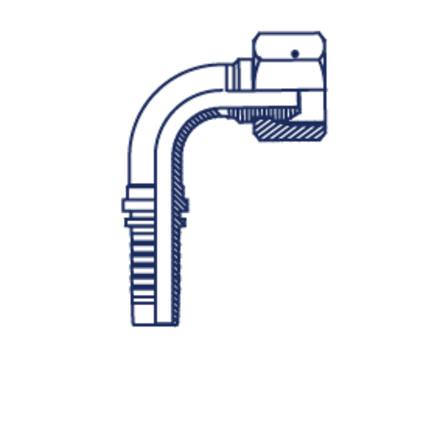 Фитинг DN 12 DK (Г) 22x1.5 (90) накидная гайка