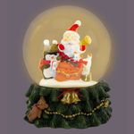 Снежный шар с LED-подсветкой "Дед Мороз" диаметр 80мм, полистоун/стекло, ассорти 2 дизайна, ЗОЛОТАЯ СКАЗКА, 592599