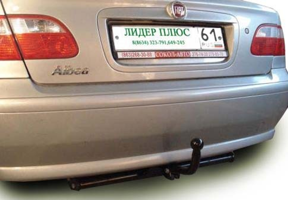 Фаркоп(прицепное) Лидер-Плюс для FIAT ALBEA (седан) 2003/04- (паспорт и сертификат в комплекте)(без электрики)F204-A