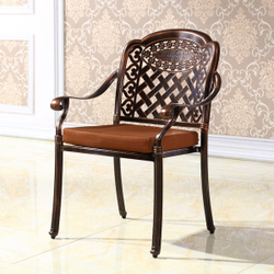 Обеденный комплект из литого алюминия стол Сандаловое дерево(118см) + 4 кресла Вулкан-2