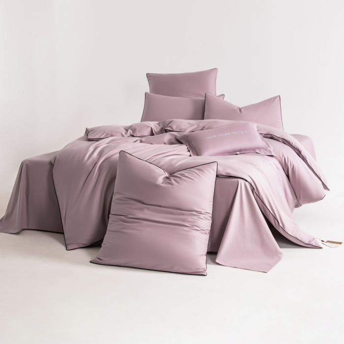 Комплект постельного белья на резинке Однотонный Сатин Элитный «Лиловая мечта»