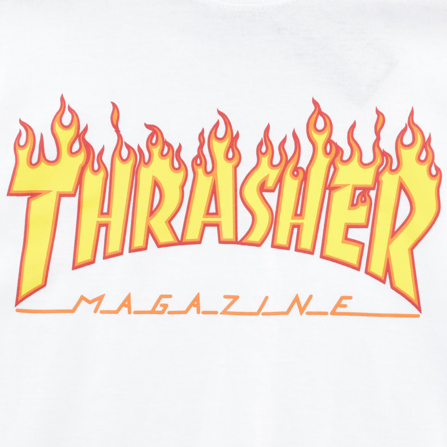 Футболка Thrasher Flame Logo (white) артикул:syq11T2ejfFBRJG6EhpdC1 - купить в магазине Дайс