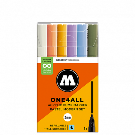 Molotow Набор маркеров ONE4ALL 127HS Pastel Modern 6 шт 200820 2 мм