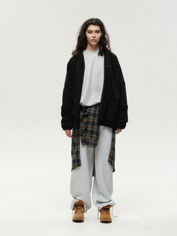 Толстовка Zip-Up черная - фото 3