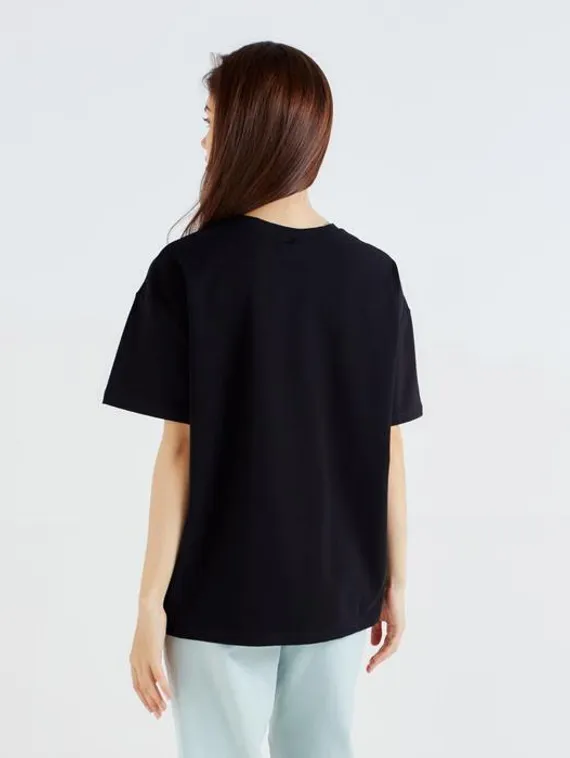 Футболка женская MINAKU: Оversize, цвет чёрный, р-р 50