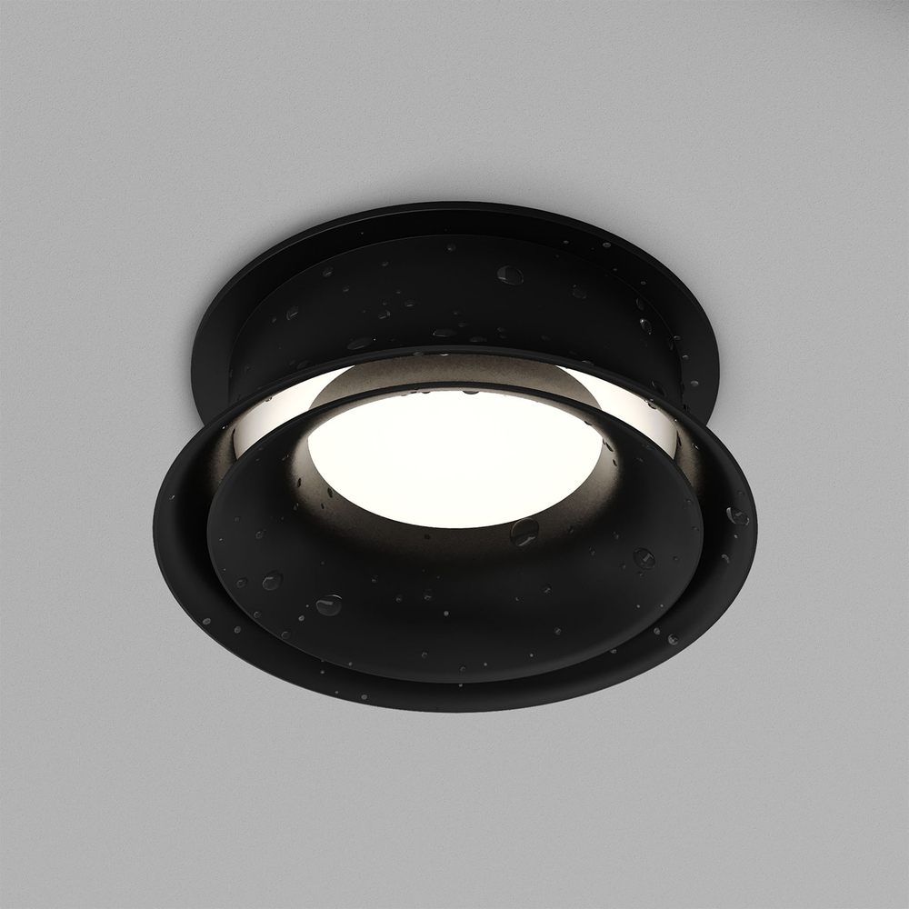 DK2403-BK Встраиваемый светильник влагозащ., IP 44, 10 Вт, GU10, черный, алюминий