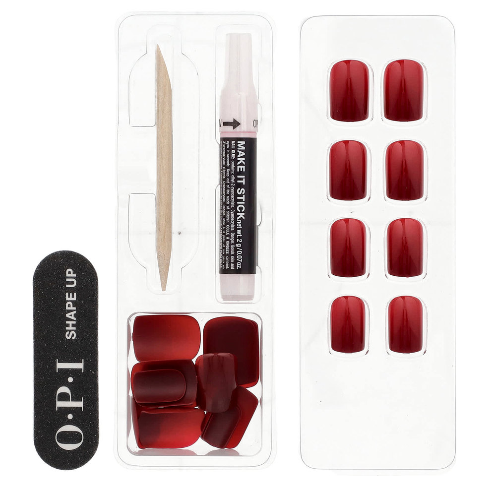 OPI, On Point, мгновенное нанесение, для наращивания волос, короткая шерсть, красный, набор из 27 предметов
