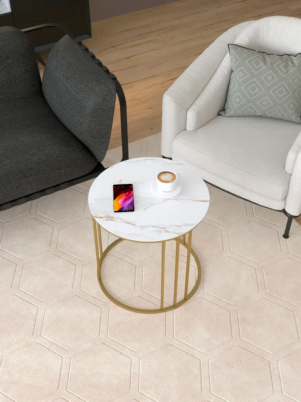 Стол журнальный Трио малый - ЗЗБ - керамогранит