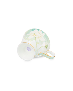 Чашка чайная с блюдцем 250мл Decor de table Винтаж Водяная лилия розовая