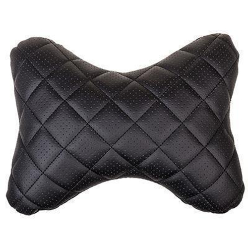 Подушка - подголовник Skyway экокожа перфорированная черная строчка черные