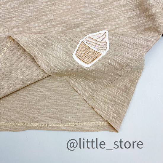 Футболка хлопковая "Сладкий зефир" Темно-бежевый