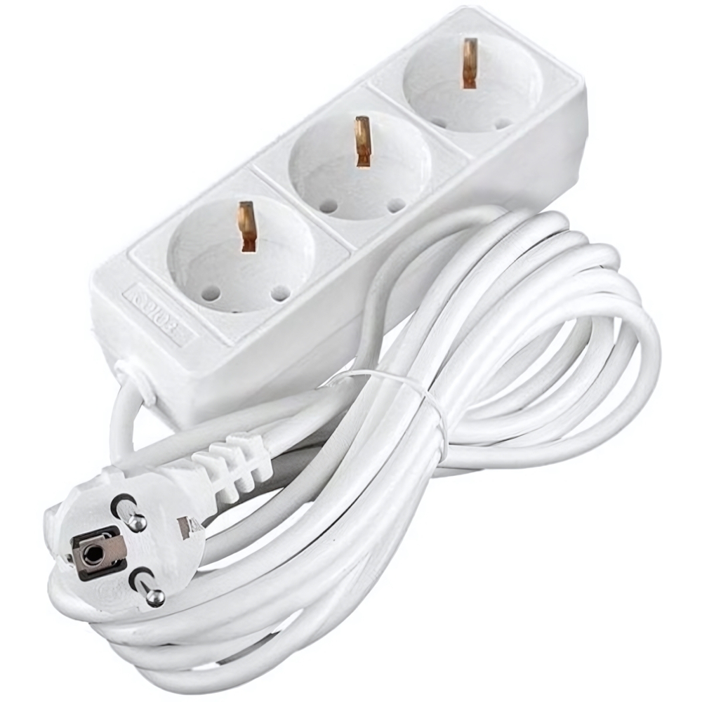 Удлинитель 3гнезда 5м с заземлением выключатель ПВС 2200Вт 3x0.75мм² Союз (40)