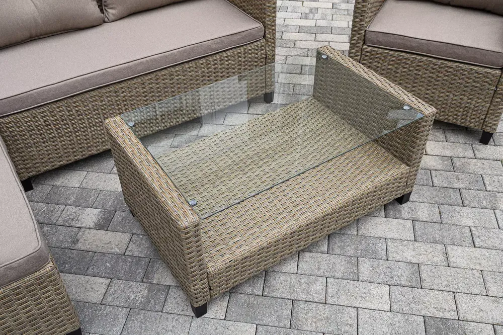 "Атланта" лаунж-зона из искусственного ротанга, цвет соломенный