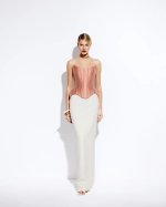 Юбка белая макси на низкой посадке