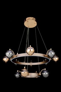 Подвесная люстра LED 110W 3000K/4000K/5500K LE7711/8+4 Gold/Black Chrome золото/чёрный хром Jelly Leon