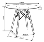 Стол обеденный  CHELSEA`90 GLASS (ножки светлый бук, столешница стекло)