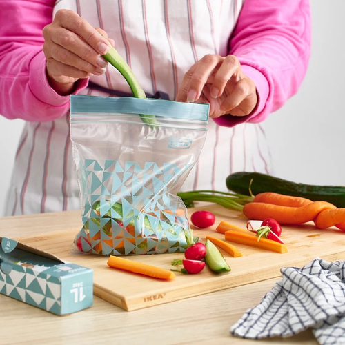 ИСТАД ISTAD Пакеты для заморозки 1 л 20 шт, узор/серо-зеленый