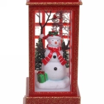 Сувенир с подсветкой Christmas «Телефонная будка - Снеговик с подарком» 12,5х5,3х5,3 см
