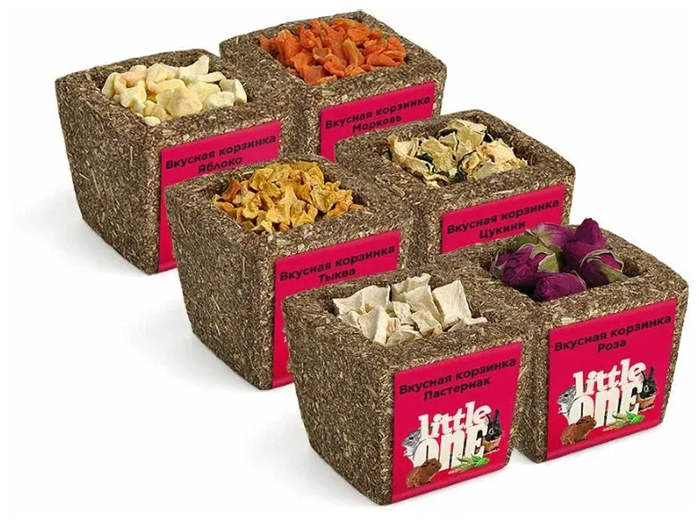 Little One Вкусная корзинка с пастернаком. Лакомство для всех видов грызунов, 65 г