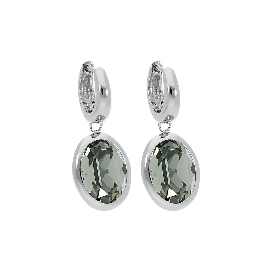 Серьги Qudo Creole TIVOLA small S black diamond 310530 BW/S