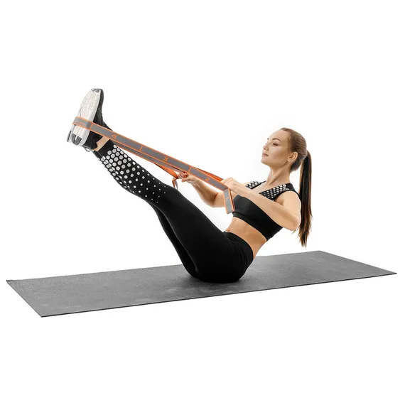 Резинка-эспандер с захватами для растяжки всех групп мышц 90 × 4 см, MEDIUM, цвета микс