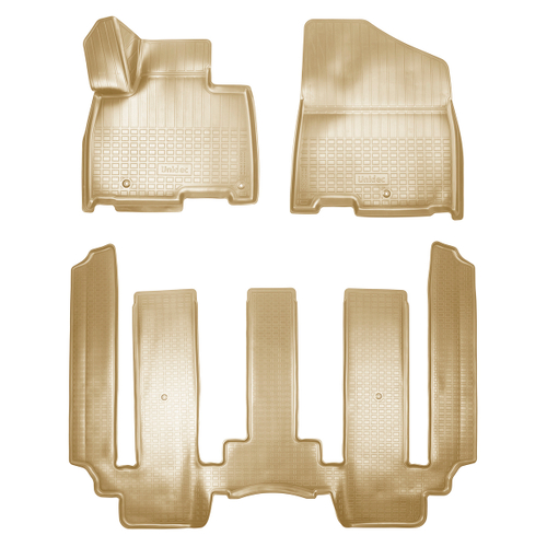 Ковры в салон Norplast/Unidec для Kia Carnival IV (2020-), Бежевый, 1, 2 ряд 8-ми местная версия, арт.NPA10-C43-034-B