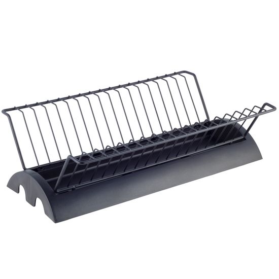 Сушилка для посуды Kamille KM-0769C из хромированной стали с черным матовым покрытием