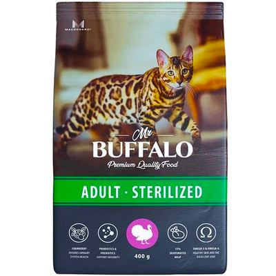 Mr.Buffalo корм для кошек стерилизованных с индейкой (Sterilised Turkey)