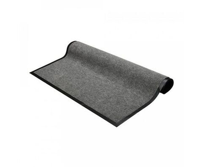 Коврик придверный влаговпитывающий ребристый 90х120см высота ворса 0,5см серый полиэстер подложка ПВХ 24198 TRIP VORTEX